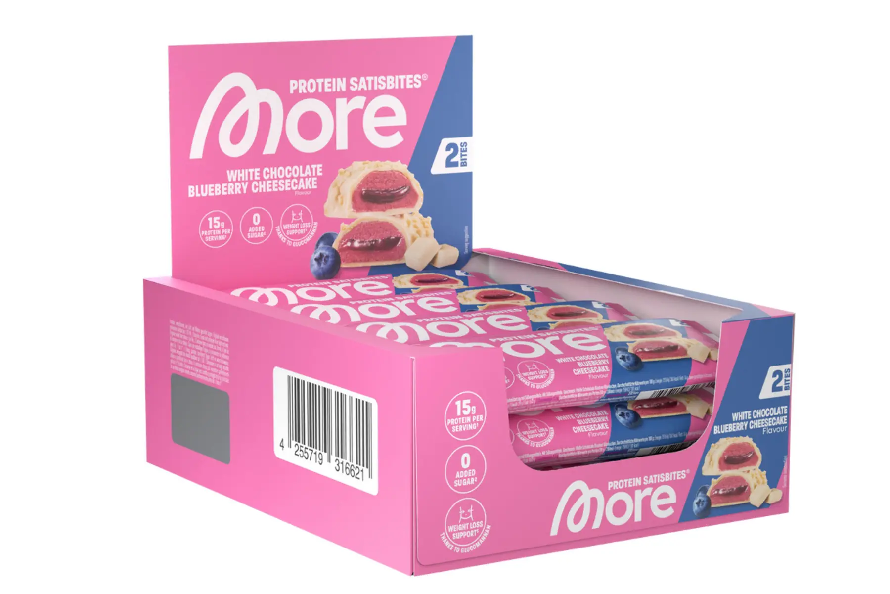 More Satisbites White Chocolate Blueberry Cheesecake: Der perfekte Protein-Riegel für Geschmack und Abnehmen